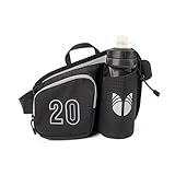 ランニング ポーチ ウエストバッグ | ペットボトル ドリンク 揺れない 防水 大容量 スマホ 夜間反射 軽量 | 登山 ウォーキング アウトドア ジョギング |メンズ レディース 牧童のん歩 (ブラック)