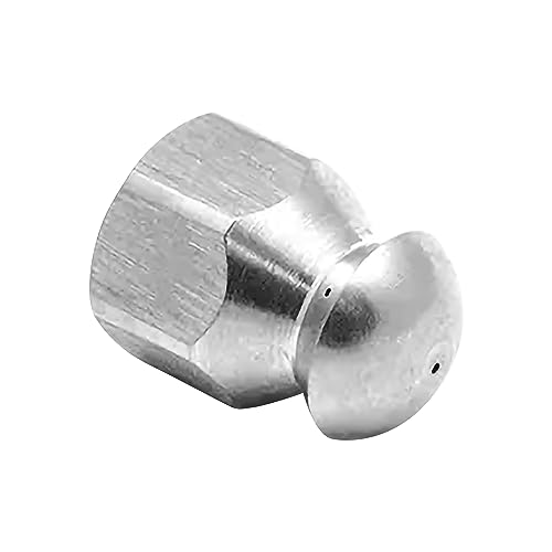 MTM Hydro Sewer Jetter Nozzle for Pressure Washer, High Pressure Power Washer Hose Nozzle for Drain Jetting, Stainless Steel 1/4” Female NPT 5000 PSI Commercial Grade
