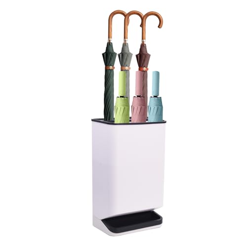STRSCLOT Umbrella Storage - Space Saving Waterproof Umbrella Rack with Six Slots and Removable Water Tray - Anti Skid Umbrella Holder for Entry Hallway, Home, Office, Hotel (Black)