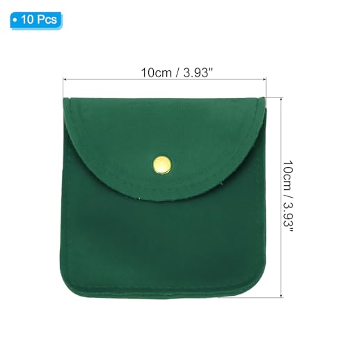 Bolsas de joyería anticaídas PATIKIL de terciopelo con botón protector para anillos y pendientes 3