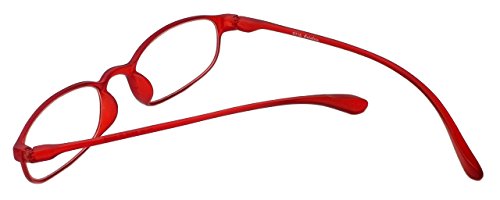 Calabria 718 Flexie Oval Reading Glasses +3.25 Red Men/Women Bendable One Power Readers Flexible Durable Tr90 Frame #TOP3