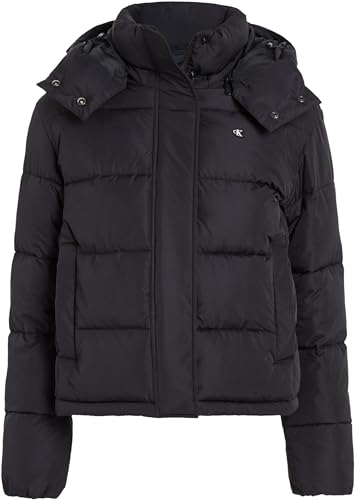 Calvin Klein Damen Pufferjacke Matte Short Puffer mit Kapuze, Schwarz (Ck Black), 3XL – Ansicht 5