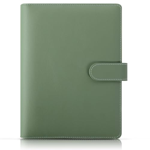 SKYDUE Classeur A5, Classeur Budget A5 En Cuir, Couverture Classeur A5 6 Anneaux, Classeur Budget Pour Agenda Budget, Organiseur Agenda(Vert),...