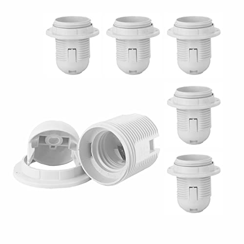 FExYinz 6 piezas por paquete 4 años de garantía E27 Portalámparas Color blanco E27 Portalámparas portalámparas Cover