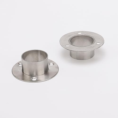 Unxuey Stainless Steel Closet Rod Flange Holder, Supports Flange Rod Holder for Diameter 1.5 inch (38mm) Steel Pipe, Pack of 2 - Image 3