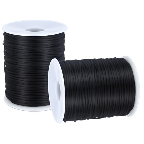 Vincreem PVC Decoy Line 2 Rolls Waterfowl Black Decoy Cord Line 110m Anti Corrosion Durable Tangle and Rot Free 360 ft Bait Rope for Fishing Outdoor Use