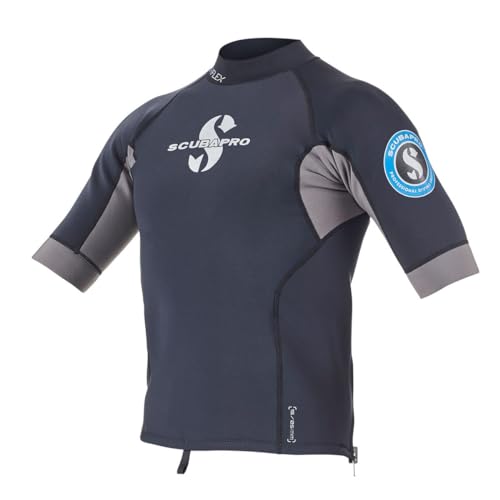 SCUBAPRO Camiseta térmica para buceo Everflex 1.5mm para hombre, manga corta, 2XL, negra
