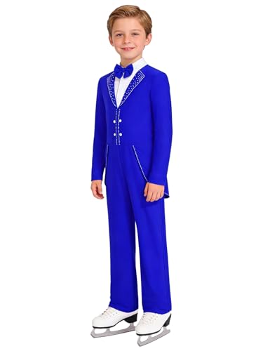 Freebily Maillot De Patinaje Artístico Niño Jumpsuit Deportivo Manga Larga Body De Ballet Gimnasia Rítmica Disfraz De Baile Salón Azul Real 11-12 años