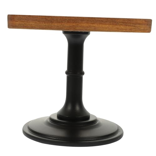 BEBEMOKO Vintage Cake Display Stand Elegant Wooden Serving Tray for Birthday Parties Desserts and Snacks Height for Showcasing Cupcakes and Sweets at Events
