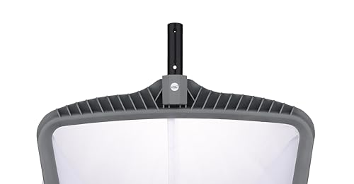 Image of POOLX Heavy Duty Plastic Leaf rake with Small wear Screen mesh Deep net for Pool Cleaning (Grey)