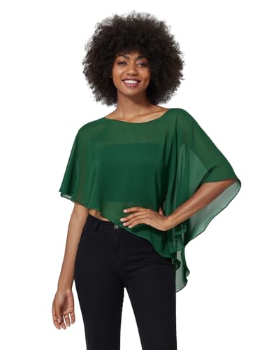 Chiffon Cape Poncho Shawls and Wraps for Evening Dresses Wedding Party Travel Lightweight Soft