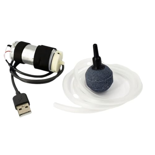 Image of CONQUERALL Portable USB Port DC 6V 370 air Pump Outlet Stone Hose Set for Fish Tank, Aquarium, Oxygenation Tank