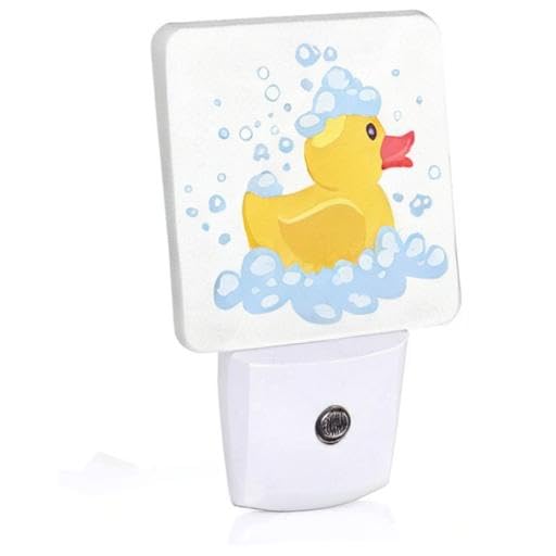 Image of LED Night Light,Cartoon Yellow Rubber Duck LED Night Light Plug into Wall with Dusk to Dawn Light Sensor White Energy Efficient Nightlight for Bedroom Bathroom Hallway Living Room Kitchen