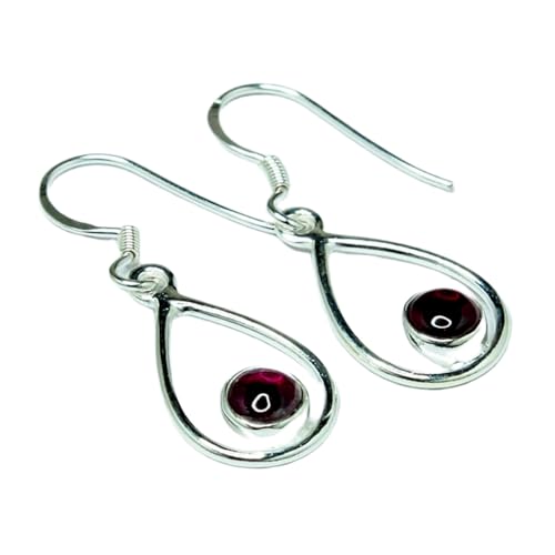 Boucles d'oreilles grenat rouge naturel, un cadeau d'anniversaire unique
