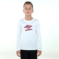 Camisa Manga Longa Juvenil Umbro Basic UV, Branco, 14 Anos