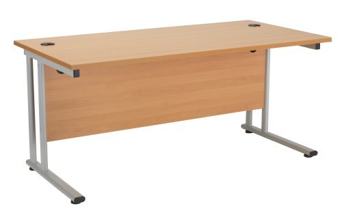 Relax Office Smart 1600 mm Rectangular Desk Cantilever Wooden Office Desk Ergonomic Furniture, Workstation, Computer/PC Table-Beech Frame