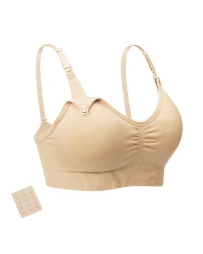 Image of Stelle Nursing Bras Maternity Bralette Seamless for Breastfeeding | Removable pads, Soft stretch fabric, One-hand clips, Pregnancy, Postpartum, Everyday comfort