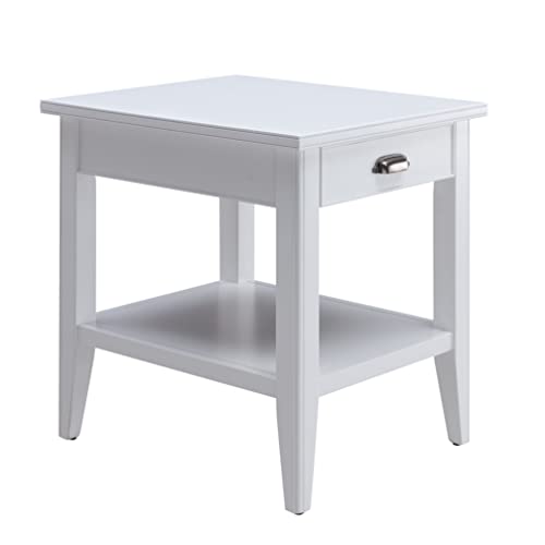 Image of Leick Home Laurent End Table, 24 inch, White