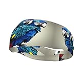 Bandeau de sport avec imprimé perroquet bleu pour homme et femme, bandeau athlétique pour tennis, basket-ball, course à pied, gym