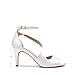 DREAM PAIRS Womens NILE Fashion Stilettos Open Toe Pump Heel Sandal, White Satin - 8