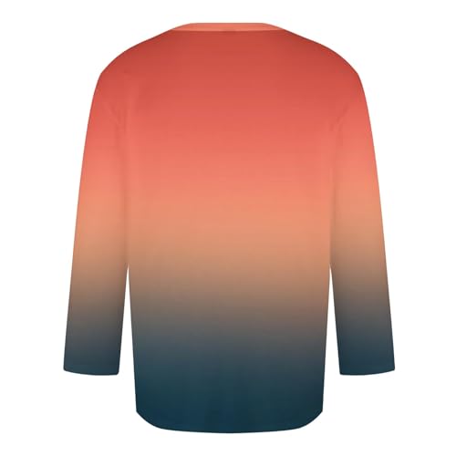 Generic Shirts for Men Long Sleeve Casual Loose Gradient Color Print Crewneck Sweatshirt Lightweight Gym Workout Pullover Top3