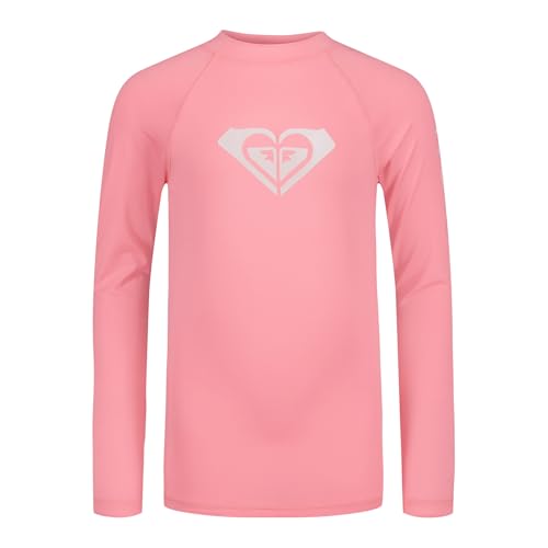 Image of Roxy Girls' Long Sleeve Whole Hearted Rashguard Shirt, UPF 50+ Sun Protection, Quick Dry