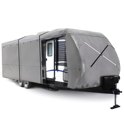 Xgear Thick 6-Ply Top Panel Travel Trailer Cover- Ripstop Waterproof Rvs Covers With Storage Bag And Windproof Buckles (16'-18') #TOP25