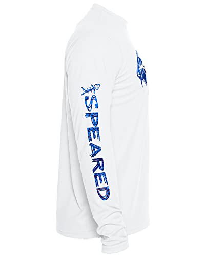 Spearfishing Uv T-Shirt: Upf 50+ Long Sleeve Men’s Sun Protection, Quick Dry Rash Guard Tee For Scuba Diving, Fishing, Swim, Outdoors: Hogfish Camo - White - Xl #TOP2