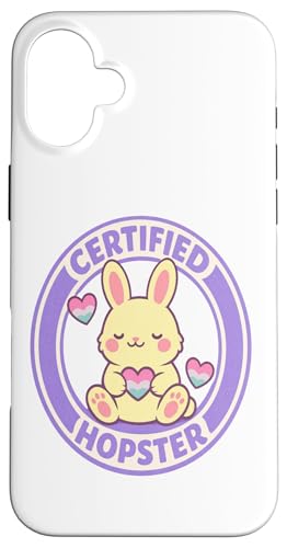 Certified Hopster Cute Bunny Pride Pastel Heart Graphic Tee �X�}�z�P�[�X iPhone 16 Plus �p