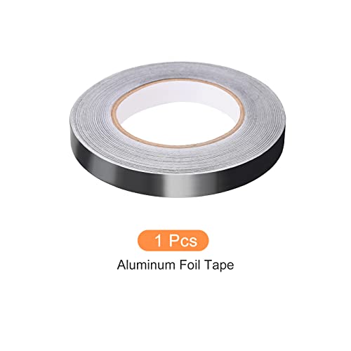 Image of Aluminum Foil Tape Adhesive Metal Tape, [for Sealing Patching Hot Cold HVAC, Duct, Pipe Insulation] - 0.6 inch /164ft /2.8 Mil /Black