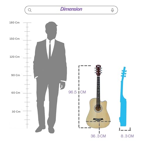 Image of BLUEBERRY 38C, Acoustic Guitar Kit with Bag, Strap, One Pack Strings And Picks - 38 Inch (Natural)