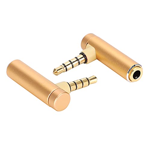 Adaptador de Audio ASHATA 3.5mm ángulo 90° macho a hembra miniatura 2
