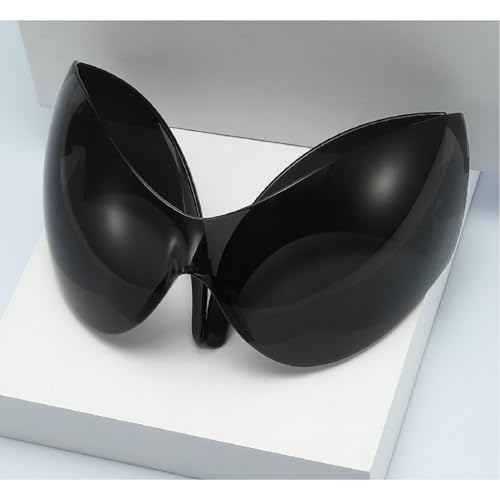 Fashion Super Big Cat Eye Y2K Sunglasses For Women Vintage Oversized One Piece Shield Mask Sun Glasses Men Hip Hop Shades4