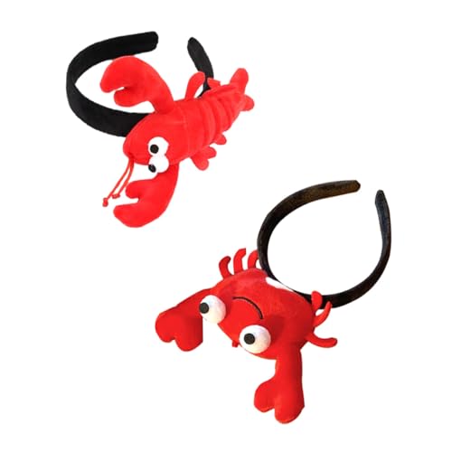 Bandeaux pour cheveux en tissu rouge forme homard serre-tête coiffe de fête