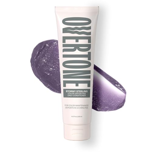 Image of Overtone Daily Color Depositing Conditioner for Hair, Stormy Sterling:Temporary Pigment with Shea, Coconut & Avocado Oils, Hydrating, Vegan & Cruelty-Free, All Hair Types, 4.5oz.