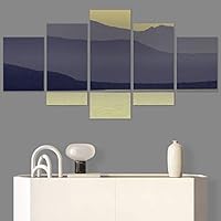 SIGNWIN 5 Panel Canvas Wall Art Modern Art Dramatic Farmhouse/Country Mountain Multicolor Nature Photography for Home Decorations Ready to Hang - 60