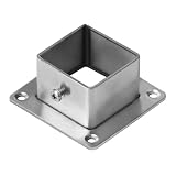 10 PCS 1-1/2' Square Post Flange Base, Square Tube Fitting, Stainless Steel