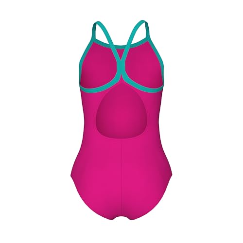 Image of Arena Girls' Feel Solid Light Drop Back Swimsuit Thin Straps Stretchy One Piece Kids Bathing Suit