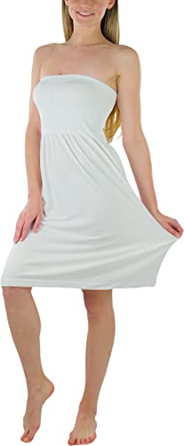 Image of ToBeInStyle Women's Strapless Cover Up Tube Dress Beach Summer Bandeau Flowy