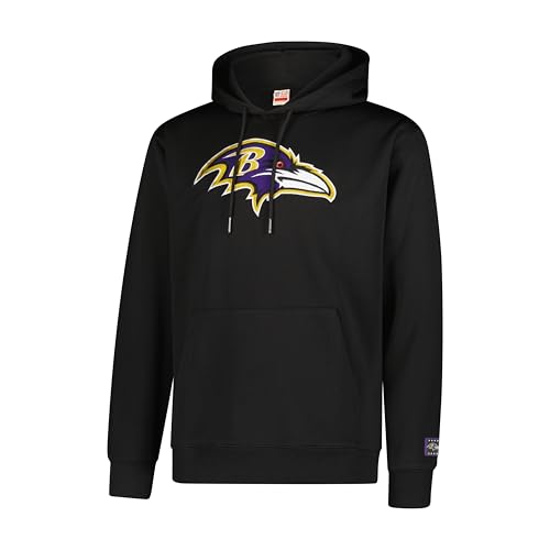 Ultra Game Men's NFL Official Fleece Hoodie Pullover University Sweatshirt, Baltimore Ravens, Black, XX-Large