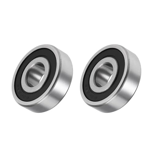 METALLIXITY Deep Groove Ball Bearings (6303-2RS, 17mm x 47mm x 14mm) 2Pcs, Carbon Steel Double Shielded Industrial Bearings - for Industrial Micro Motor