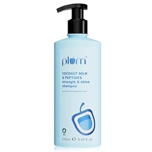 Plum Coconut Shampoo for Dull Hair with Coconut Milk and Peptides for Strong & Shiny Hair I 22x shine I Soft, silky hair I Shampoo for Women and Men | 250ml