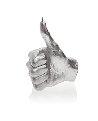 Bougie Thumbs Up Candellana argent avec finition soignee et design sculpte main