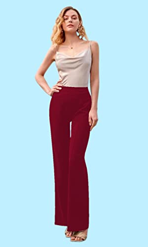 Image of Dream Beauty Fashion Women's High Waist Bell Bottom Trouser, Elastic Flared Bootcut Pants, Stretchy Parallel Leg for Casual Office Work wear (Dhoni 1)