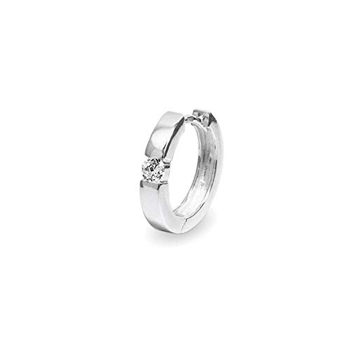 Criolla simple de plata de ley 925 NKlaus de 17mm con circonio cuadrado 40395