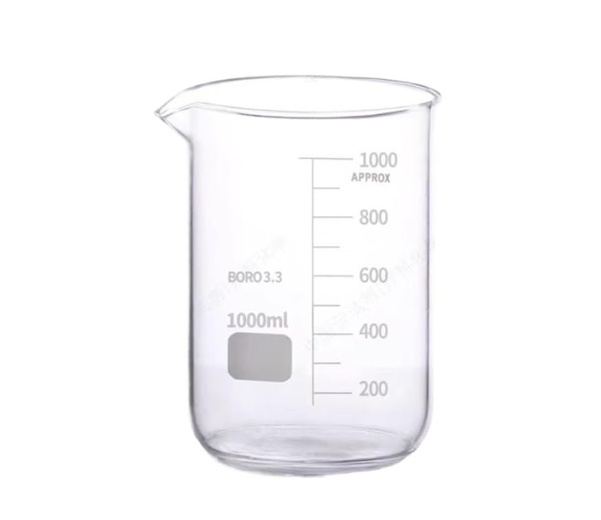 1 szt. 5000 ml zlewka ze szkła borokrzemianowego o grubych ściankach – sprzęt laboratoryjny odporny na wysoką temperaturę do dokładnych pomiarów(1000ml)