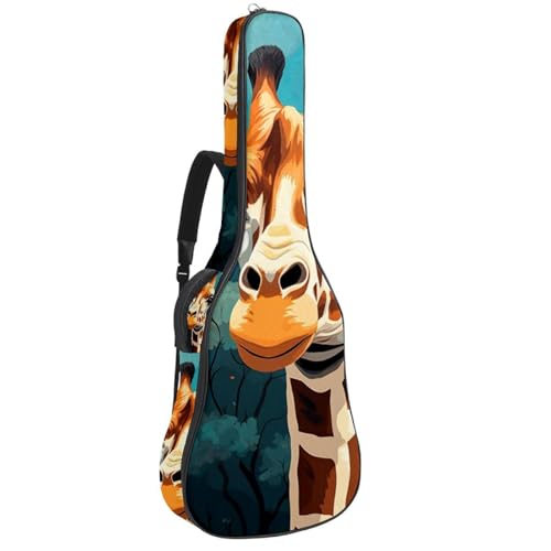 Housse pour guitare acoustique et trajets urbains sac imperméable imprimé girafe
