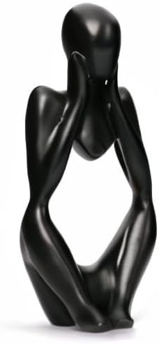 Miniatura 8 de INNOLITES Estatua de resina estilo pensador, esculturas abstractas, figuras coleccionables para decoración del hogar, estante de oficina moderno de