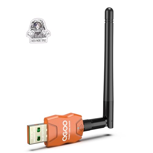 Class 1 Long Range Bluetooth Adapter for PC, QGOO USB Bluetooth Adapter for PC 5.3+EDR, Bluetooth Dongle Bluetooth Receiver Support Windows10/8.1/8/7?orange-094?