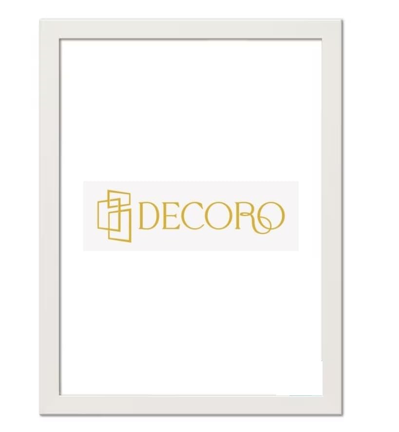 DECORO 14x10 inch Photo Frame, White Wood Finish, Picture Poster Frame, Portrait and Landscape Display Picture Frames (White, 14x10 inch)